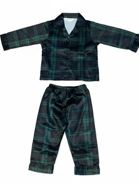 Bon Viviann Children's Navy Green Plaid Pajama (Size: 2T) NWOT